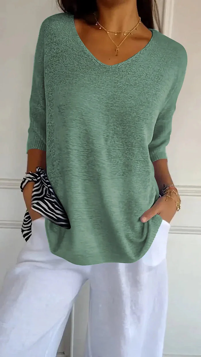 Product Image for Heidi-Mode | Damen Langarm Shirt Stricktop, Grasgrün / M