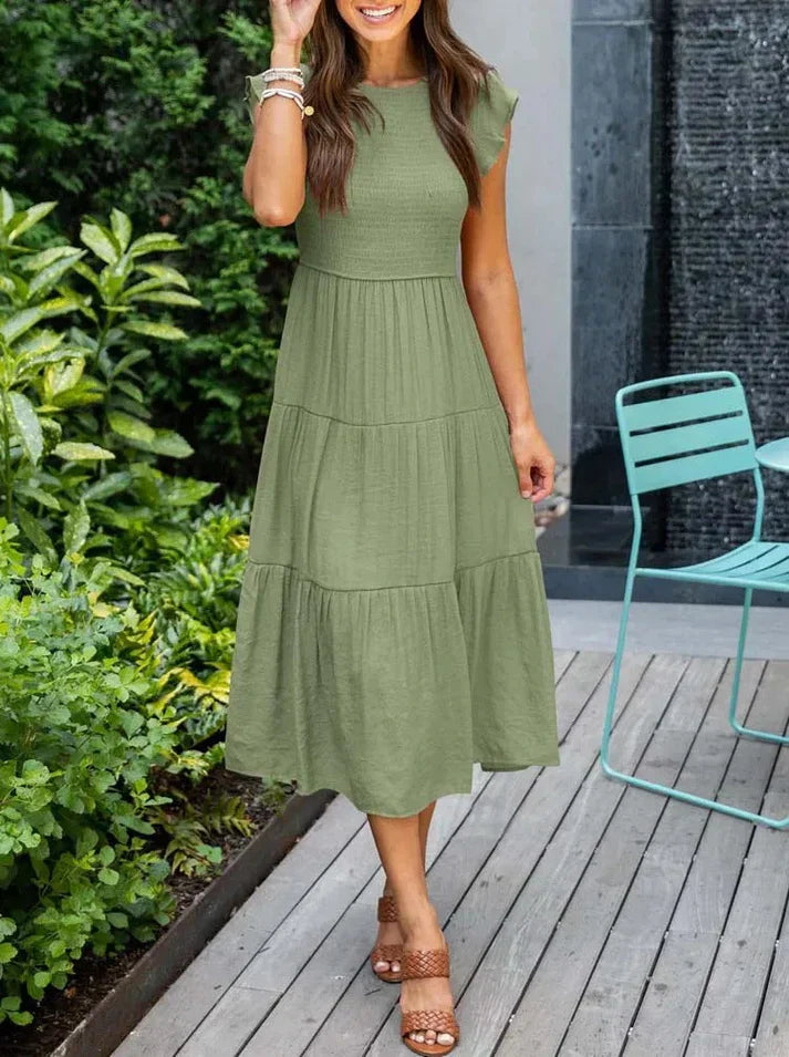 Product Image for Heidi - Kurzärmelige Midikleider für Damen, Dunkelgrün / L