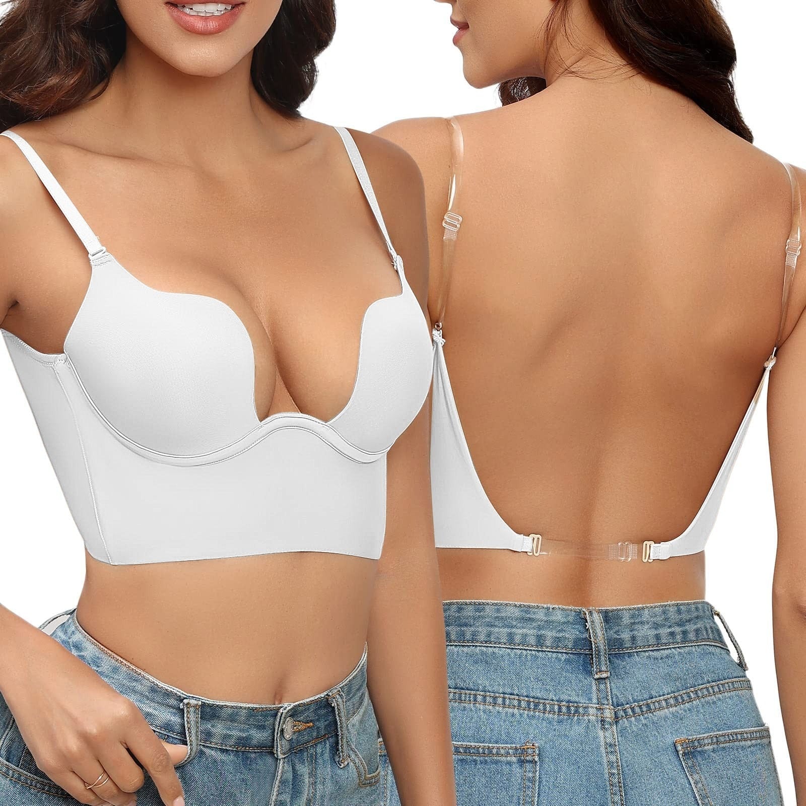 Product Image for Heidi-Mode | Schicker Nahtloser Rückenfreier Bh für Damen, Weiß / D / 70