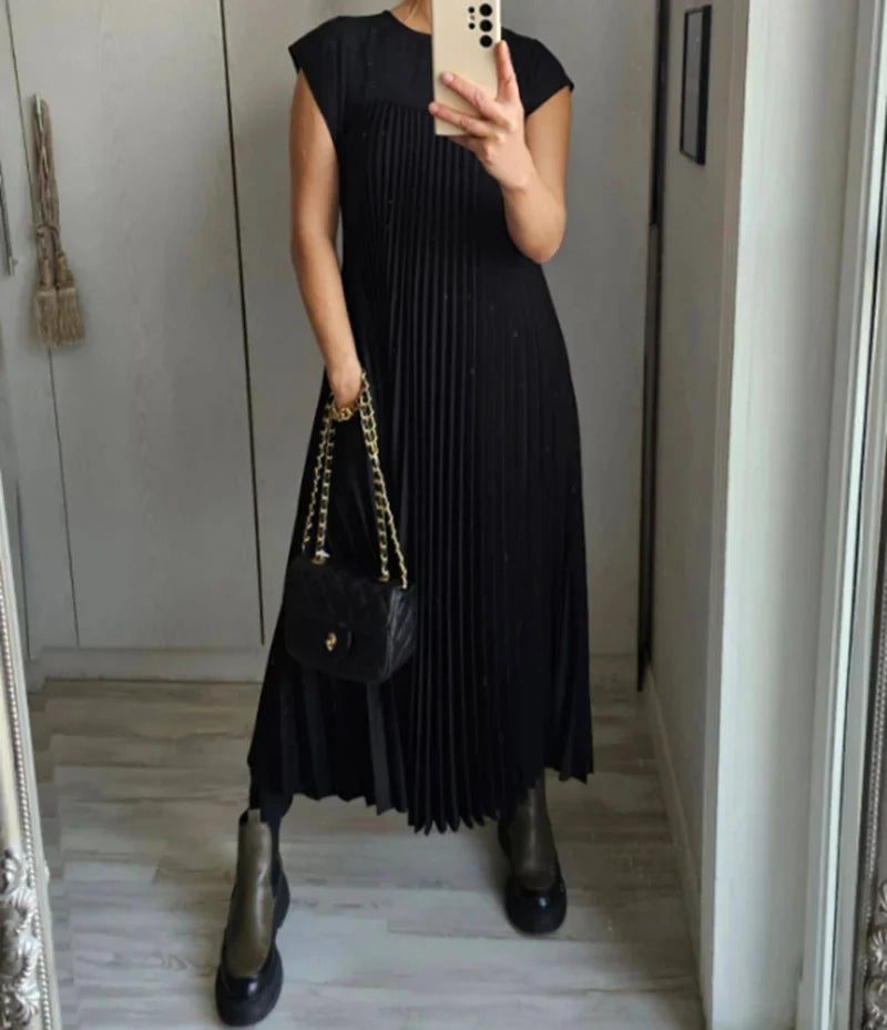 Product Image for Schlichtes, plissiertes Unikleid für Damen, Cerna / M