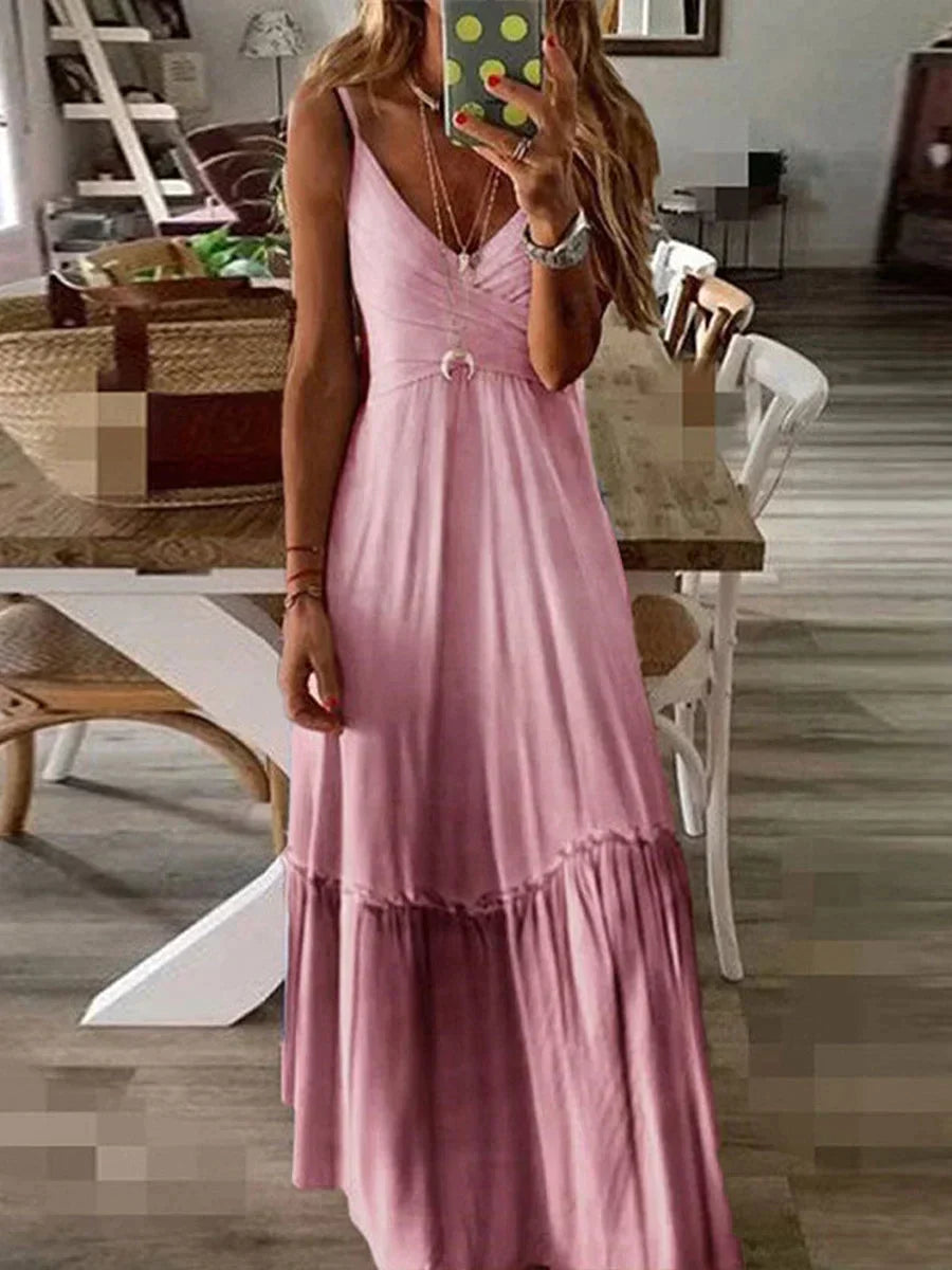 Product Image for Heidi-Mode | Elegantes und Lässiges Lang Sommerkleid, Rosa / S