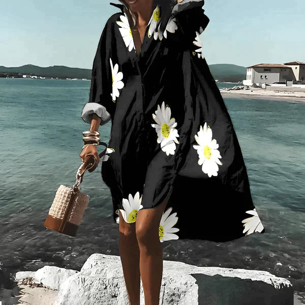 Product Image for Knielanges Kleid mit einzigartigem Druck, Schwarz / M