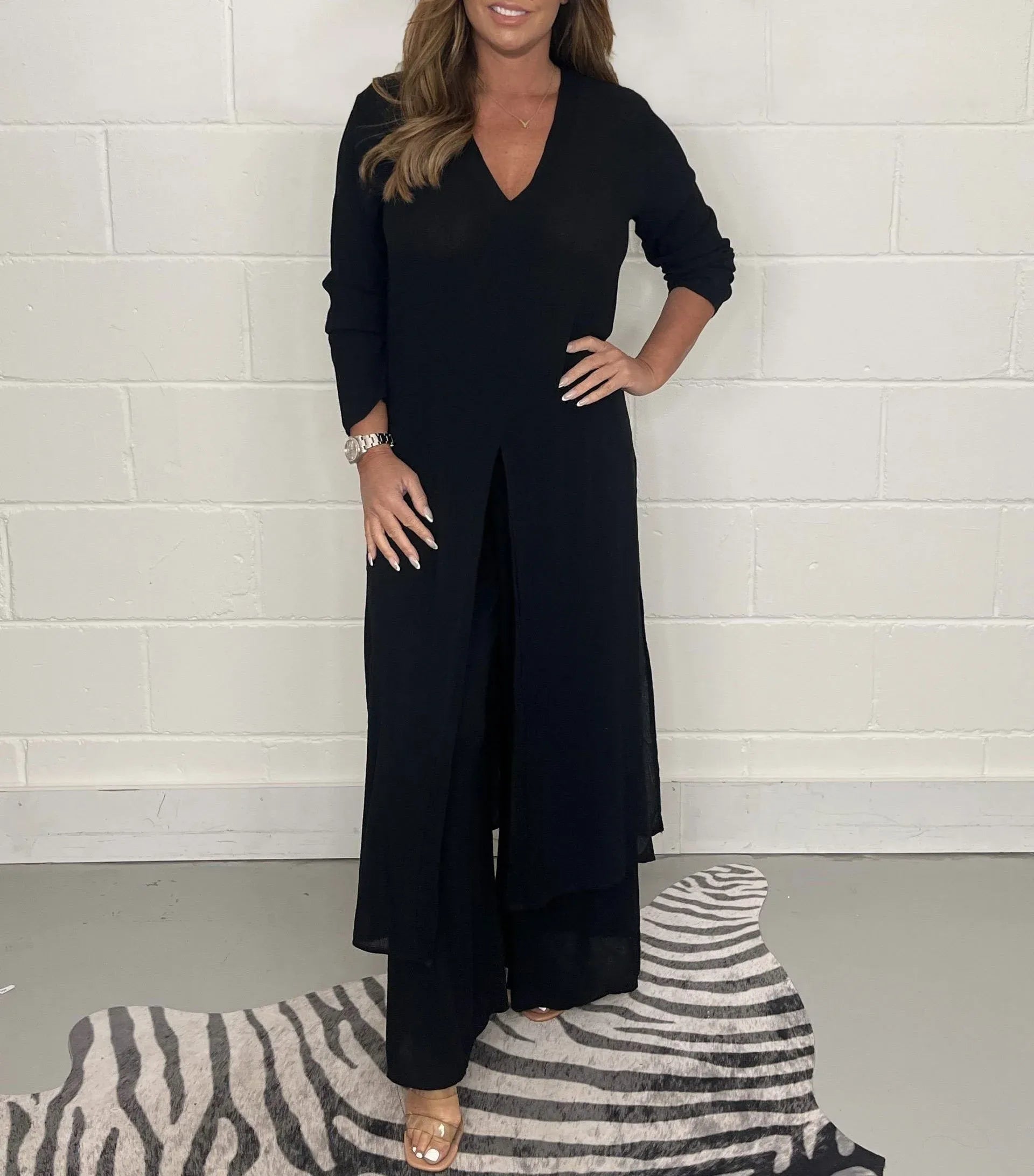 Product Image for Heidi-Mode | Delige Dik Leinen Set mit Regular Fit, Schwarz / 2XL