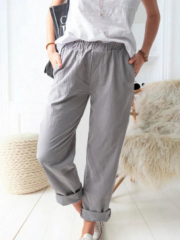 Product Image for Heidi-Mode | Leinenhose mit Gummizug Bequem & Stilvoll, Armeegrün / XS