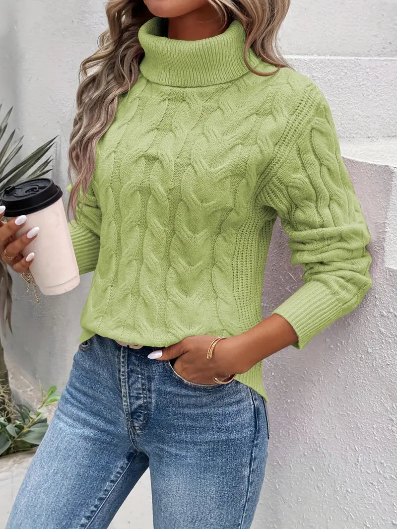 Product Image for Heidi-Mode | Zopfmuster Rollkragenpullover Damen, Groen / S