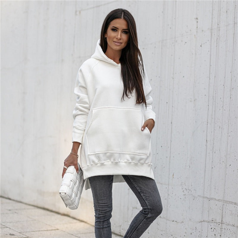 Product Image for Heidi-Mode - Lässiger Winter Übergröße Lange Hoodie für Frauen, Weiß / L