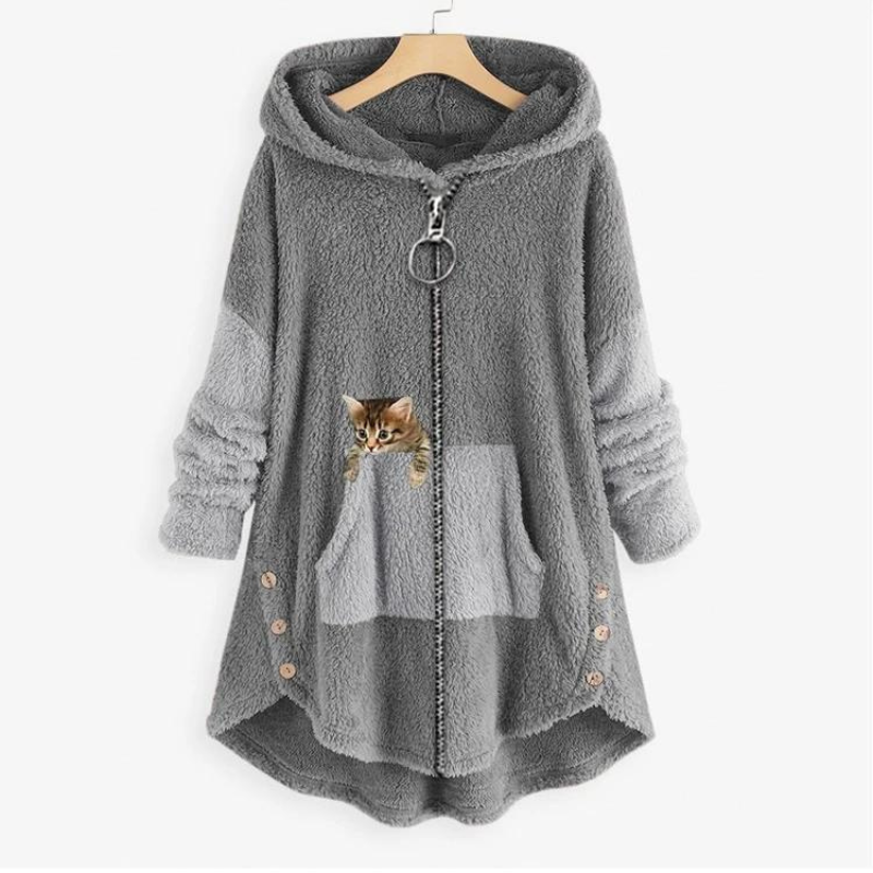 Product Image for Heidi-Mode | Warme und weiche Jacke wie ein Teddybär, Dunkelgrau / XL