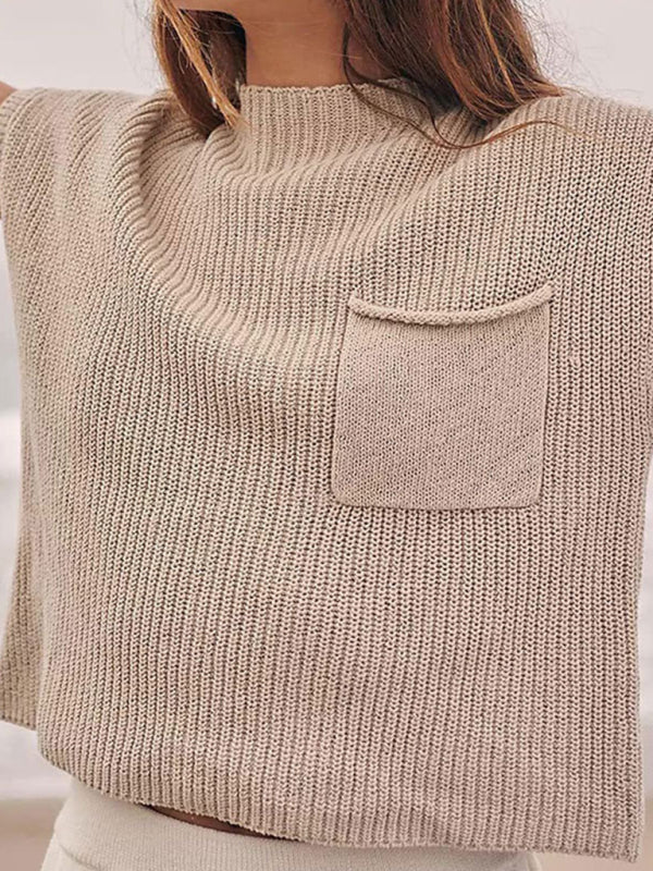 Product Image for Heidi-Mode | Mode Damen Strickweste Ärmellos Tasche Lässiger Pullover Weste, Cracker khaki / XL