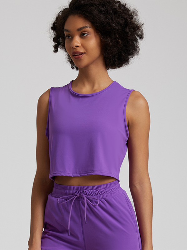 Product Image for Heidi-Mode | Damen neue Sporttops lockeres ärmelloses T-Shirt dünne Yoga Kleidung Lauf Fitness Shirt, Lila / L