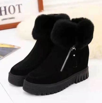 Product Image for Heidi-Mode | Bequeme Rutschfeste Fellstiefel mit Reißverschluss, Schwarz / 37