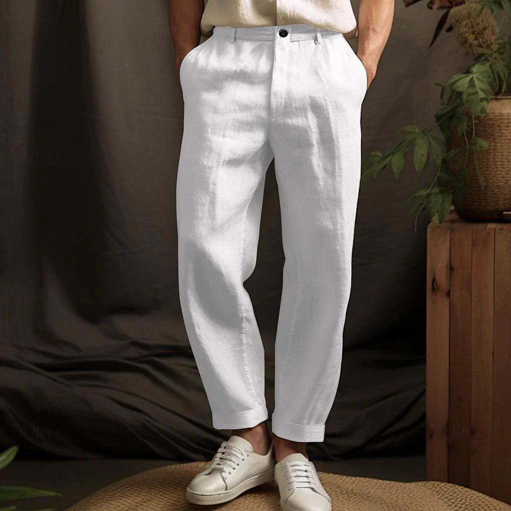 Product Image for Matteo - Baumwolle-Leinen Sommerhose, Weiß / M