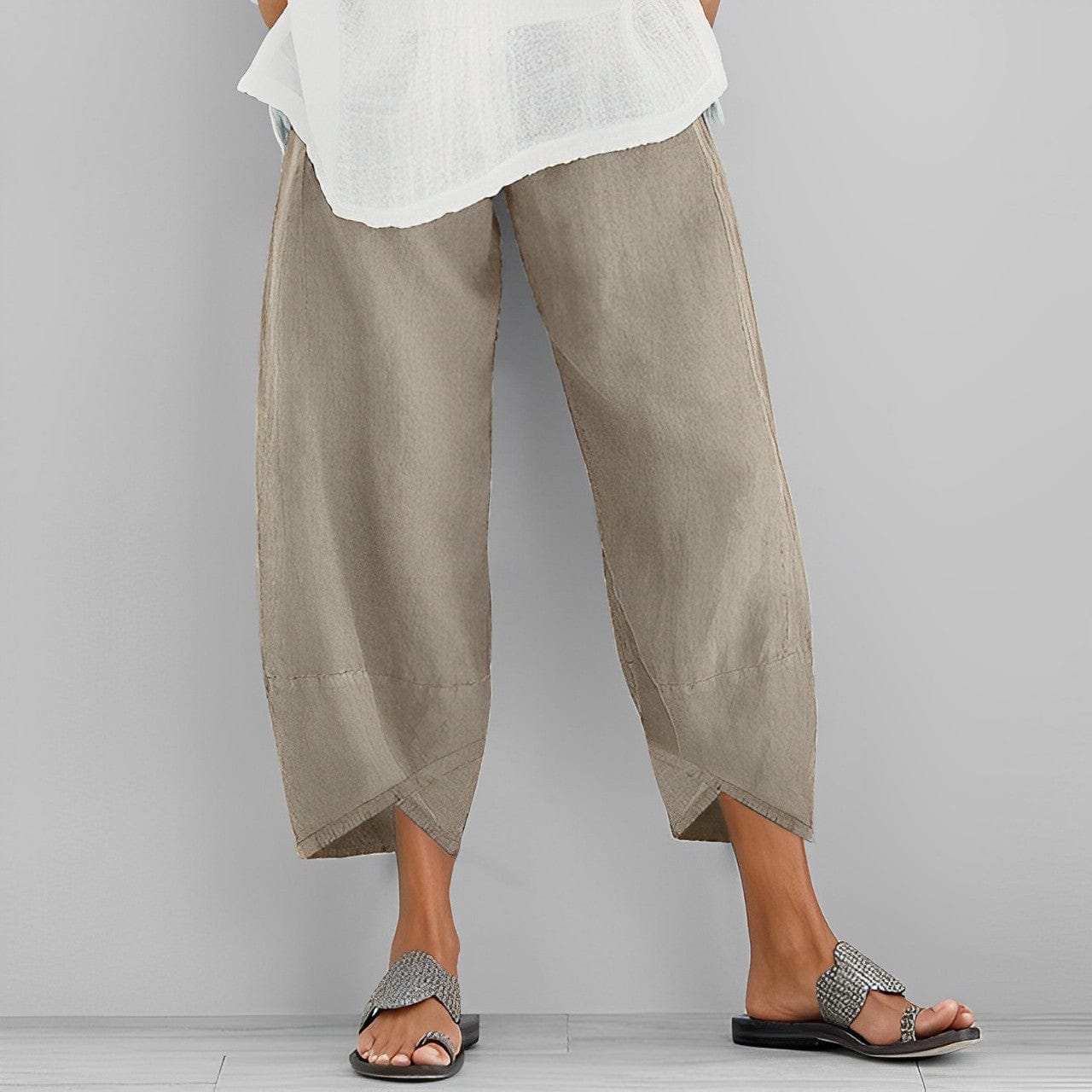 Product Image for Heidi-Mode | Lässige Leinenhose für Damen, Khaki / 4XL