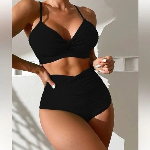 Product Image for Heidi-Mode | Push Up Bikini - Damen - Hoher Bund und Flacher Schnitt für Sommerstil, Schwarz / L