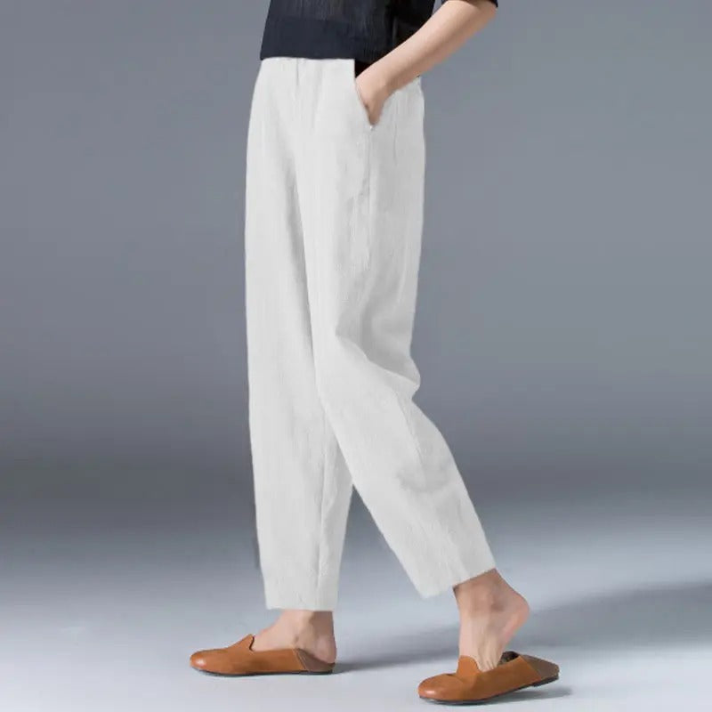 Product Image for Heidi-Mode | Fashion Damen Baumwolle Hanf Bloomers Hose, Weiß / L