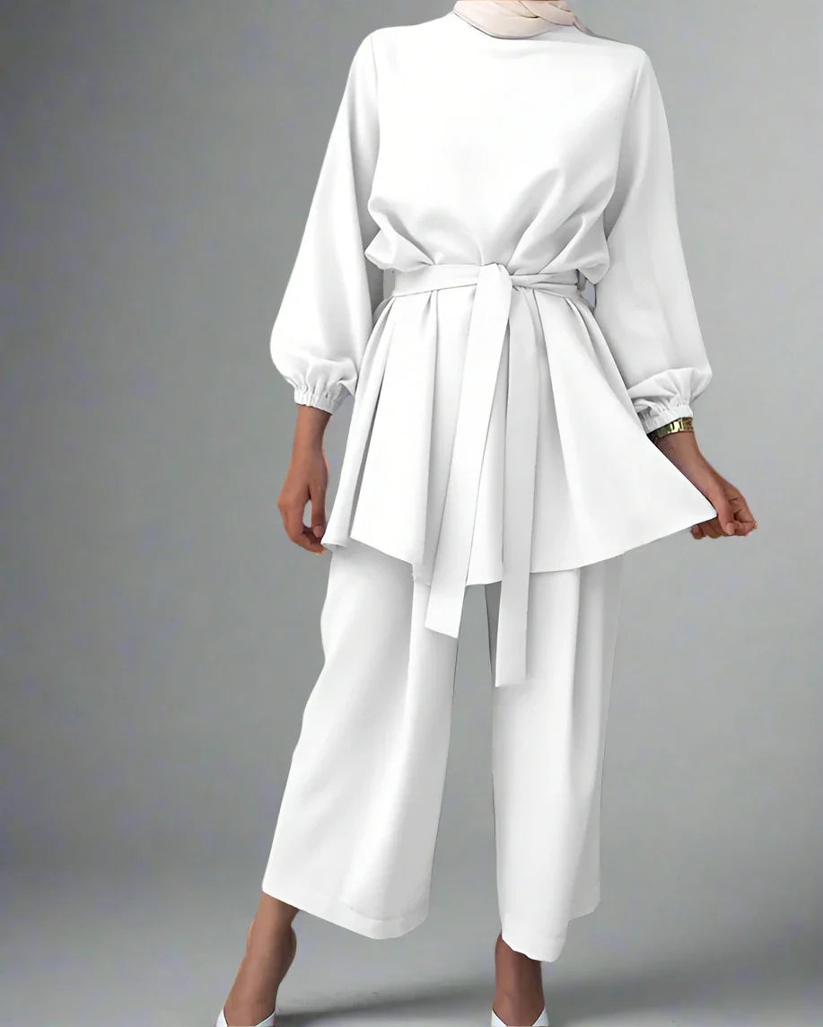 Product Image for Heidi-Mode | Muslim Frauen Damen Kleidung Set 2 Teile Tops und Hosen, S / Weiß