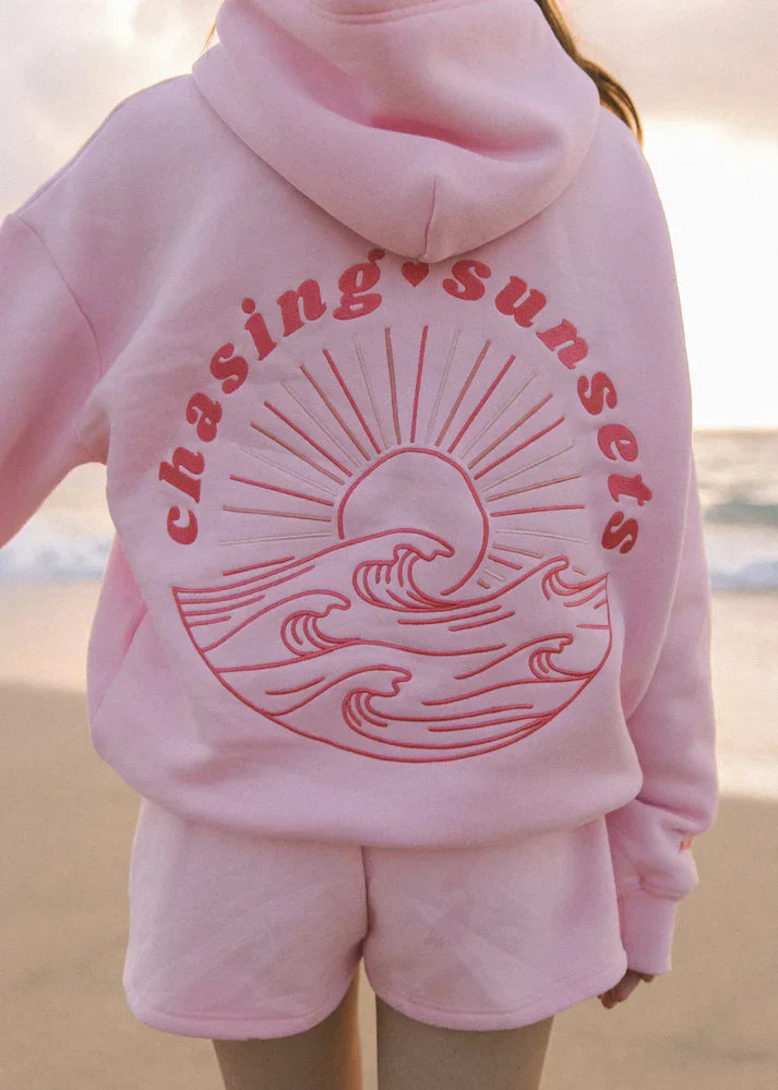 Product Image for Heidi-Mode | Chasing Sunsets Grafischer Hoodie, Rosa / XXL