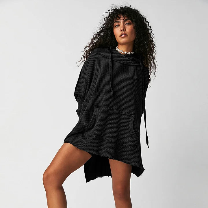 Product Image for Heidi-Mode | Wafelweefsel Hoodie Met Lange Mouwen, Zwart / XL