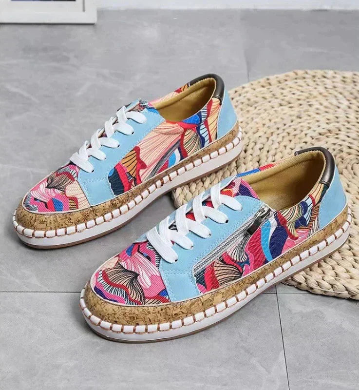 Product Image for Heidi-Mode | Gedruckte Schuhe Belüftete Slip-On Schuhe, Blaue Kunst / 6 AU (37 EU)