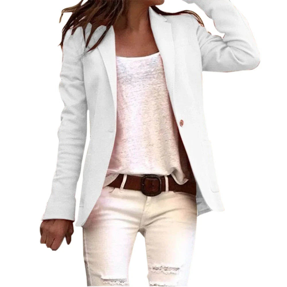 Product Image for Knopf Slim Langarm Damen Blazer, Rosa / M