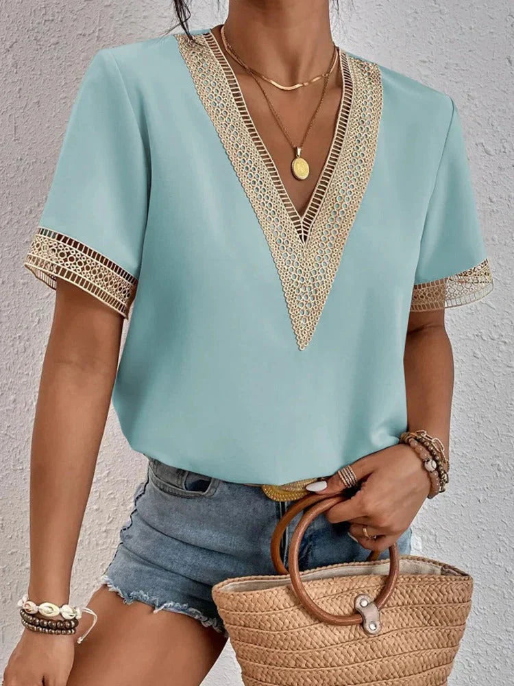 Product Image for Heidi-Mode | Leichte Bluse Damen Elegant und Vielseitig, Helles Blau / XL