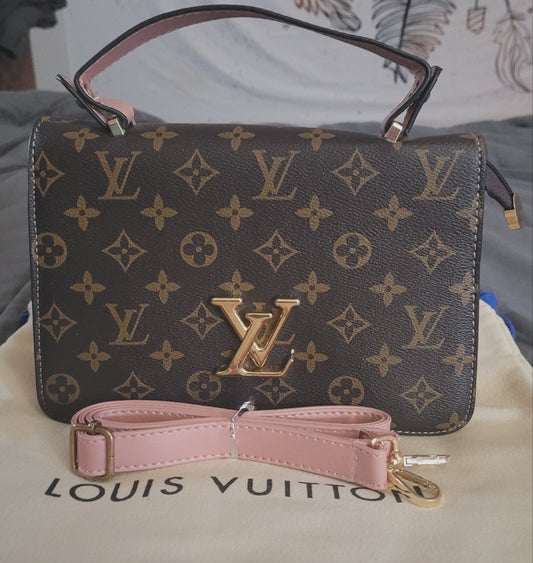 LV Alt. Pink & Gold Embossed Crossbody Purse / Shoulder Bag – EMpirez  EMporium