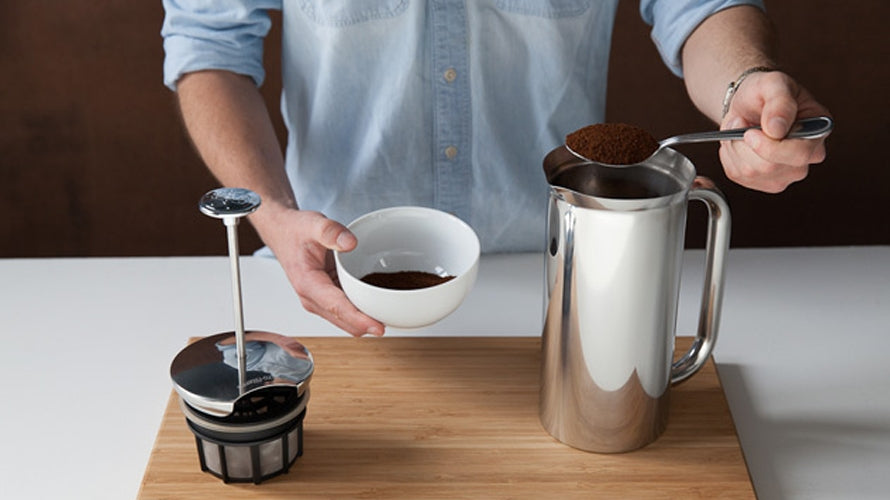 Bodum CHAMBORD French Press Coffee Maker, Chrome (EXCLUSIVE Bamboo Stirring  Paddle Set)
