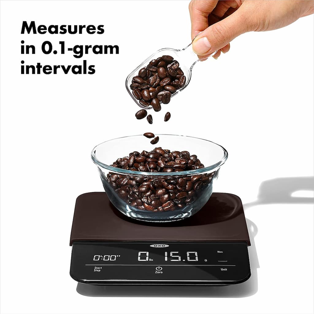 OXO Precision Coffee Scale with Timer, Slim design, 6 lb. Capacity, Black