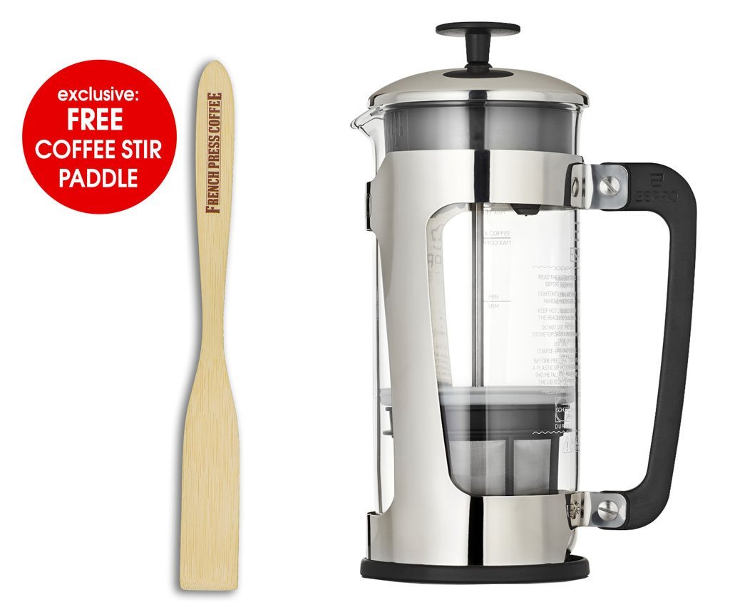 Frieling French Press, Stainless Steel French Press, Double Wall Coffee  Maker with Dual Screen (Exclusive Home Barista Bundle)