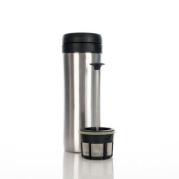  Sisitano 2in1 Travel French Press Coffee Maker, Portable 11.8  oz Tumbler Coffee French Press for Ground Coffee & Tea Leaves; Iced Coffee,  Cold Brew Tea, Coffee Mug for Trips, Camping, Work