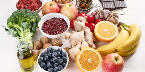 aliments antioxydants comme fruit légumes et huile
