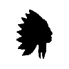Native american in headdress silhouette 