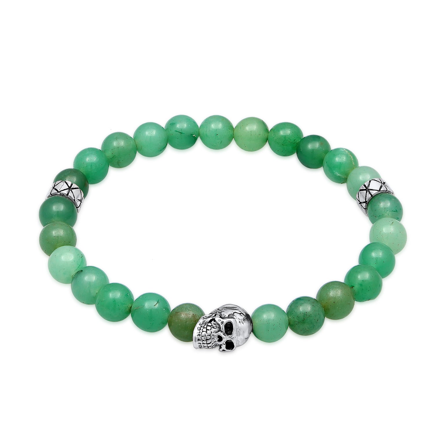 Armband Totenkopf – Beads Kuzzoi Aventurin (Grün) |