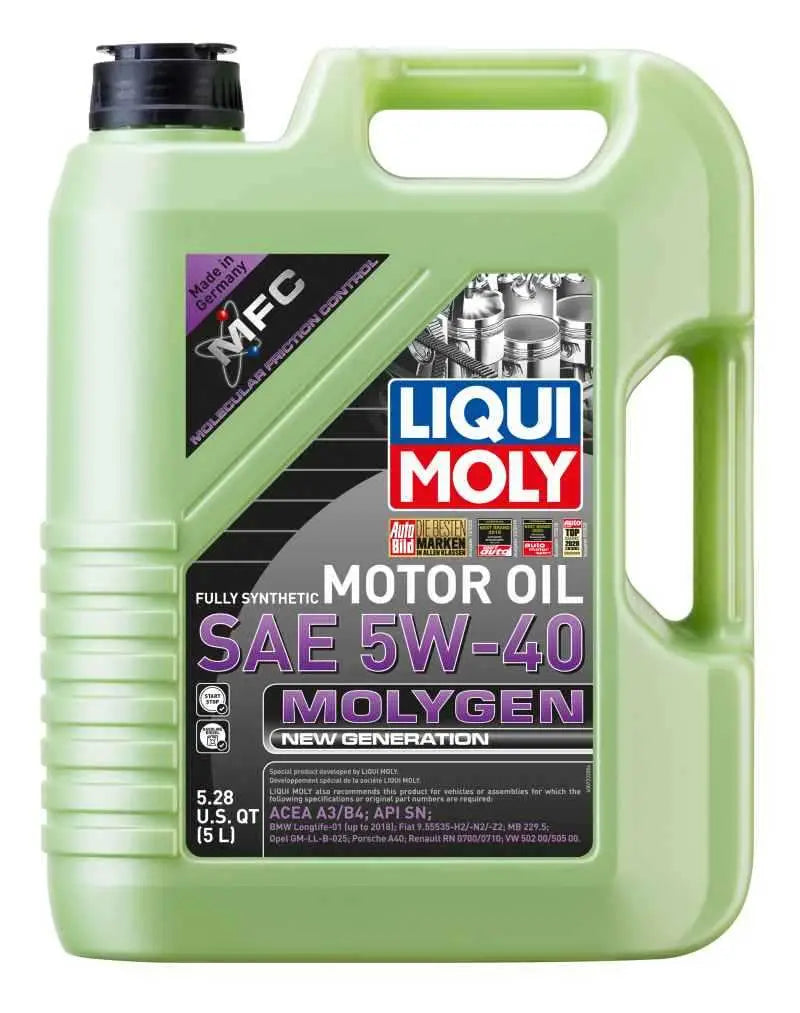 LIQUI MOLY 5L Molygen New Generation Motor Oil 5W40 - Case of 4