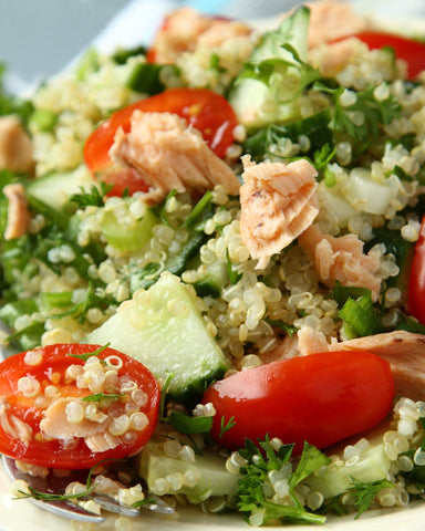 salmon and quinoa salad bowl