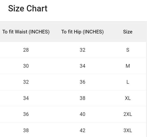 Size chart of Waist Trainer Corset Tummy Control Body Shaper for Women