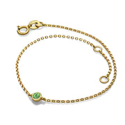18k Gold August Birthstone Peridot Bracelet - Genevieve Collection