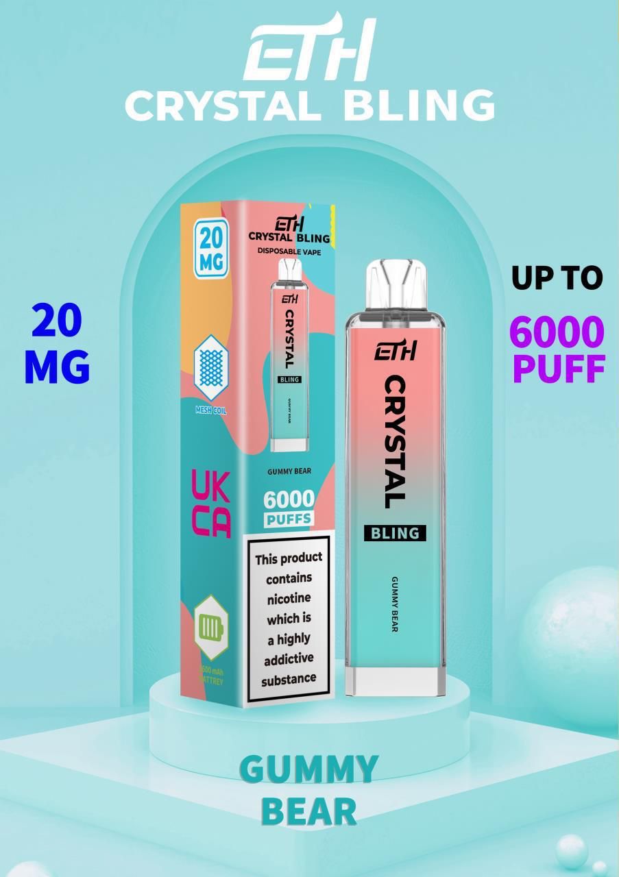 Crystal Bling 6000 Disposable Vape Puff Pod Device vapeclubuk.co.uk