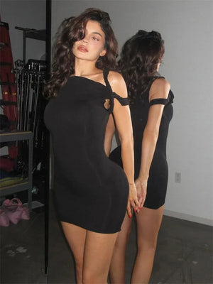 Bandage Off Shoulder Slim Dress - Yalo