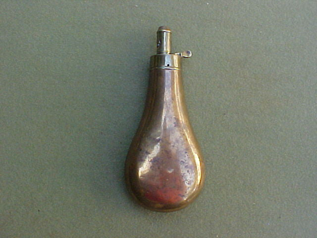 British Hawksley-Sheffield Brass Powder Flask Circa 1850 – Cohen