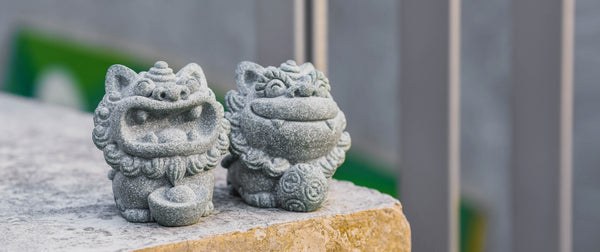 fooha foo dog miniature sculpture pair