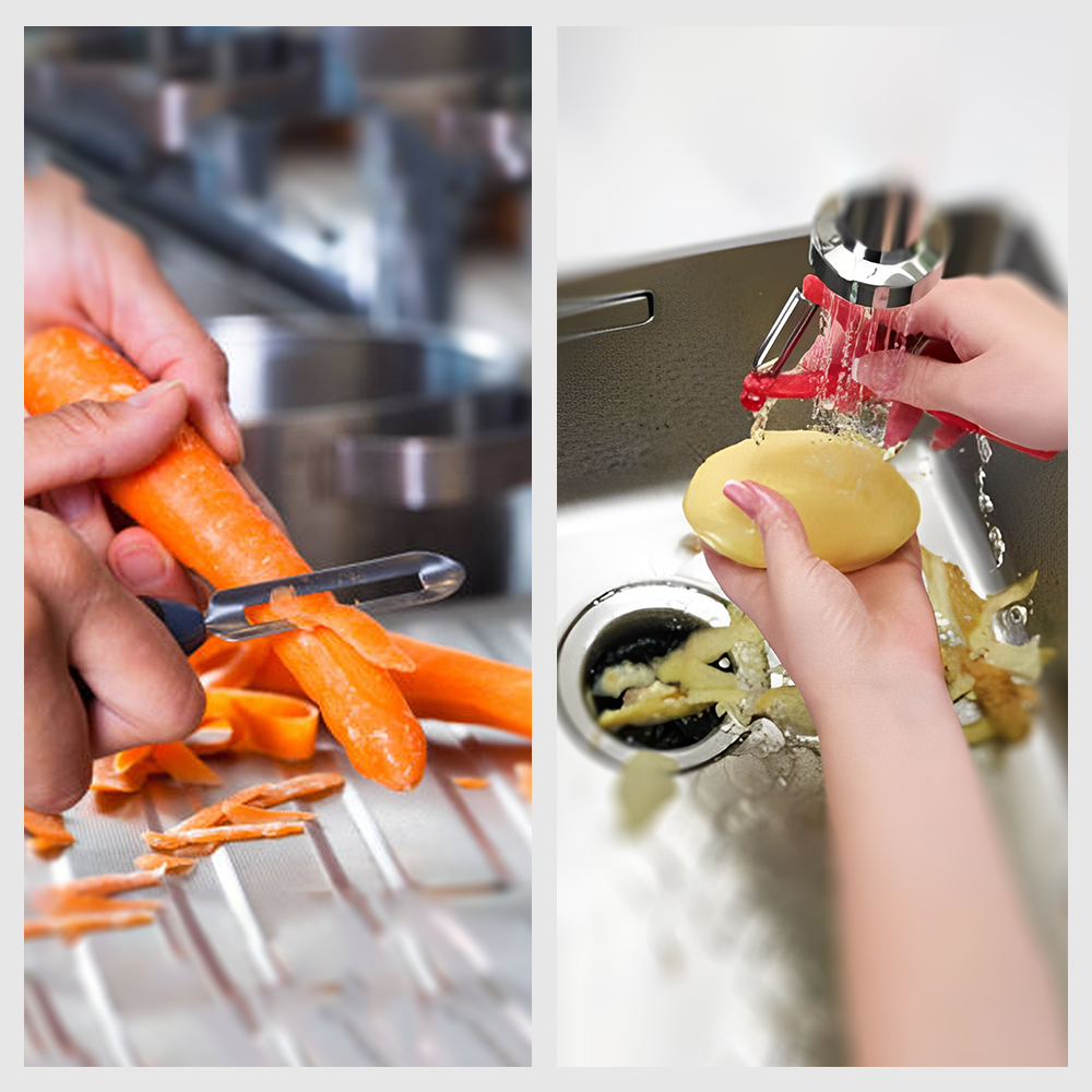 L'économe - épluchez facilement et en toute sécurité vos fruits et légumes  - couteau à éplucher pratique coloré et durable - citron LA CARAFE Pas Cher  