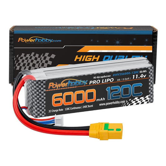Powerhobby 3s 11.4V 4200mah 120c Graphne + HV Lipo Battery w Deans plugs