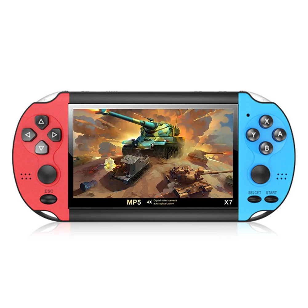 X7 Handheld Game Console 10000+ Video Games 4.3-Inch Screen Portable Nostalgic Game Console 1500mAh Rechargeable Battery ET24