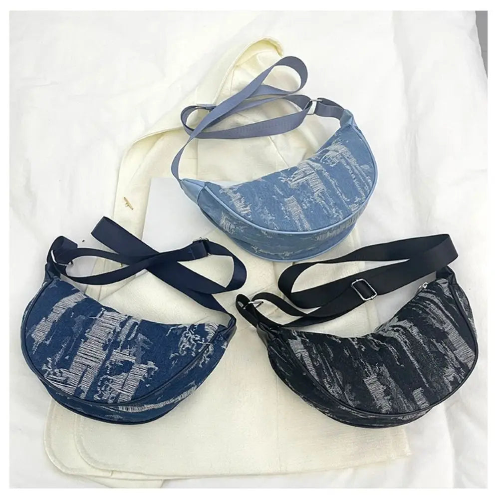 New Denim Crossbody Bag Trendy Casual Denim Shoulder Crossbody Bags for Girl Phone Purses and Handbags Messenger Bag for Women BPW24