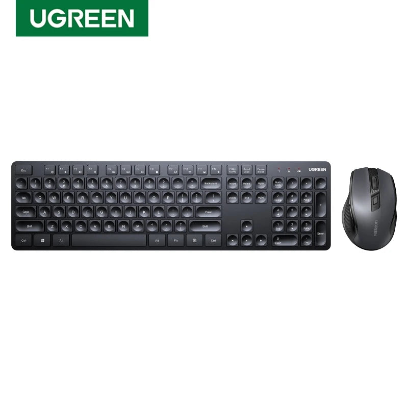 UGREEN Keyboard Mouse 2.4G Wireless 4000DPI Ergonomic Mice for Computer Laptop PC ET24