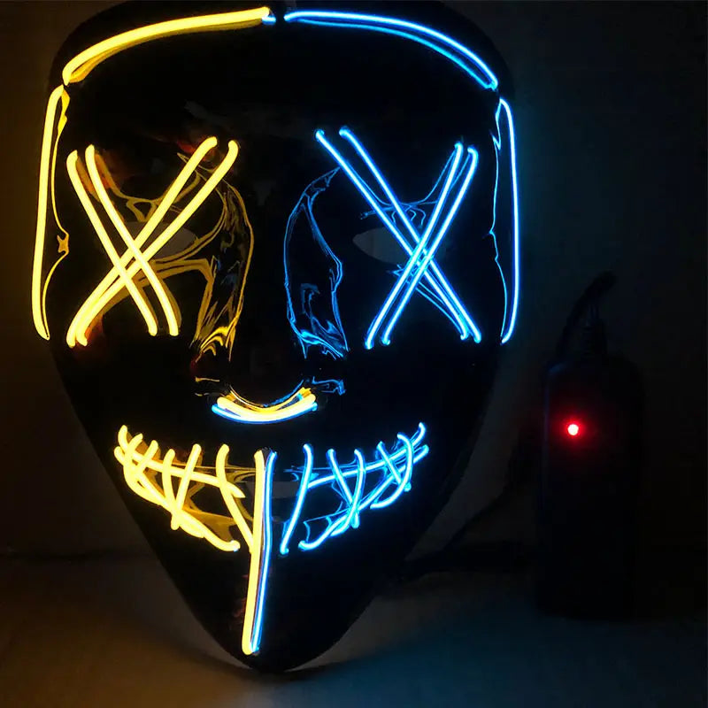 V-Shaped Glowing Halloween Mask