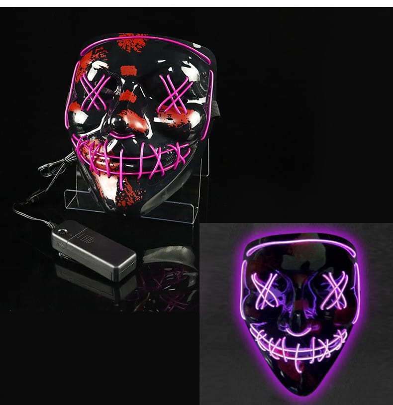 Glowing LED Halloween Clown Mask