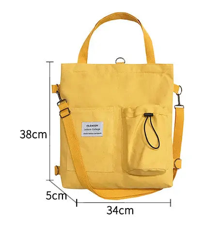 Square Canvas Shoulder Bag for Women