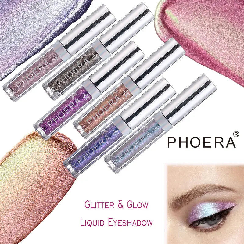 PHOERA Glitter and Glow Liquid Eyeshadow (12 Colors)