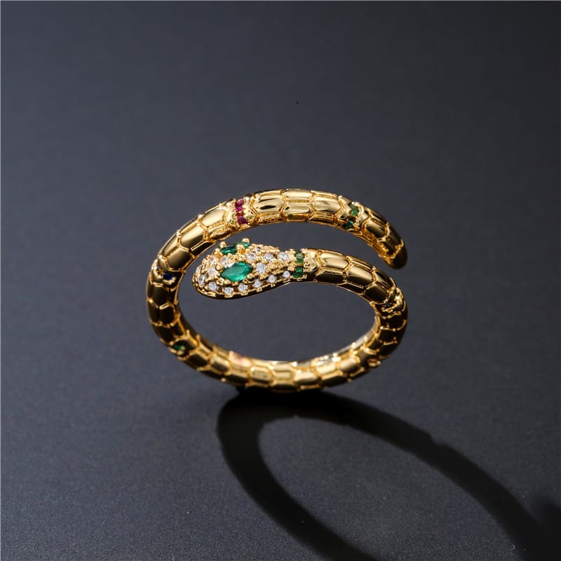 Exquisite Snake Ring with Cubic Zirconia